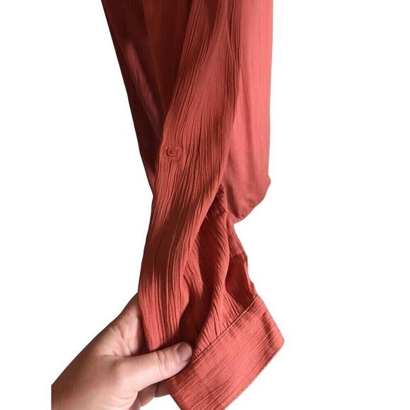 NEW Prana Orange Dress Women's Size Small Button Down Mini Shirt Dress Pockets - Picture 4 of 8